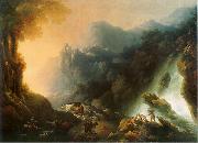 Franciszek Ksawery Lampi The mountain scenery from waterfall oil painting